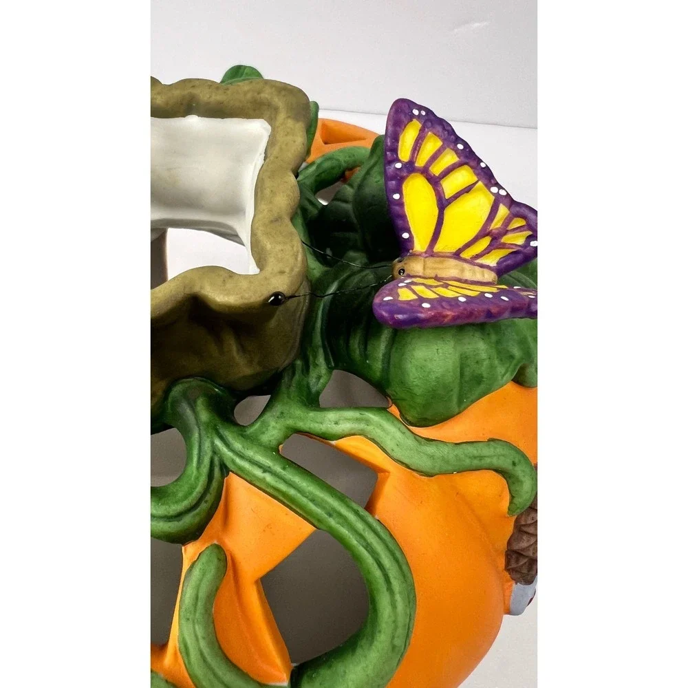 Partylite Pumpkin Tealight House P7316 Halloween Ceramic Candle With Box - Picture 5 of 13